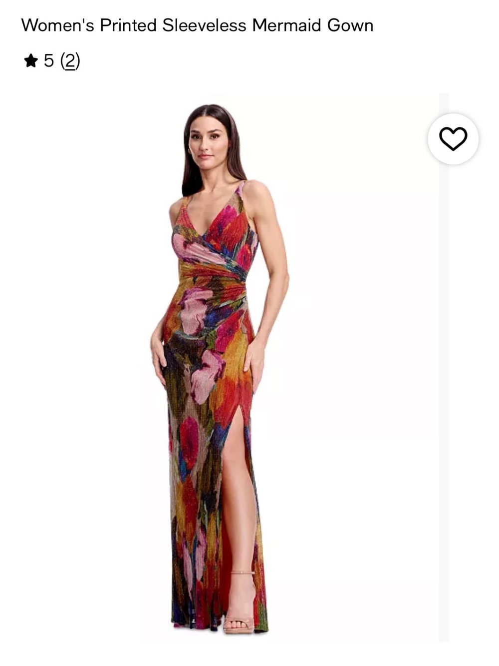 Dress the Population Multicolor Printed Sleeveless Mermaid Gown